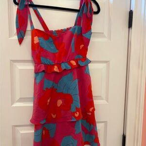 Floral Pink and Red Dress